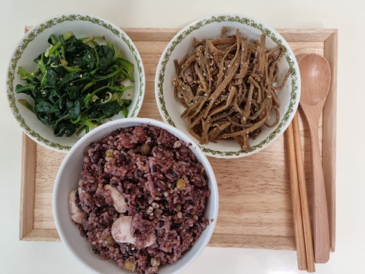 2021년 정월대보름 전기밥솥 오곡찰밥과 나물만들기