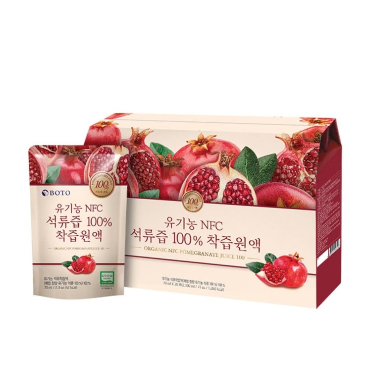  [할인제품] 보뚜 유기농 NFC 석류즙 100% 착즙원액 18,910 원 20% 할인︎