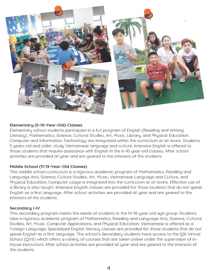 베트남 하이퐁 QSI 국제학교 학교, 입학 정보