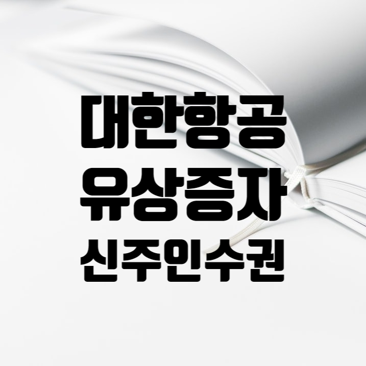  대한항공 유상증자와 신주인수권 주린이의 선택은?