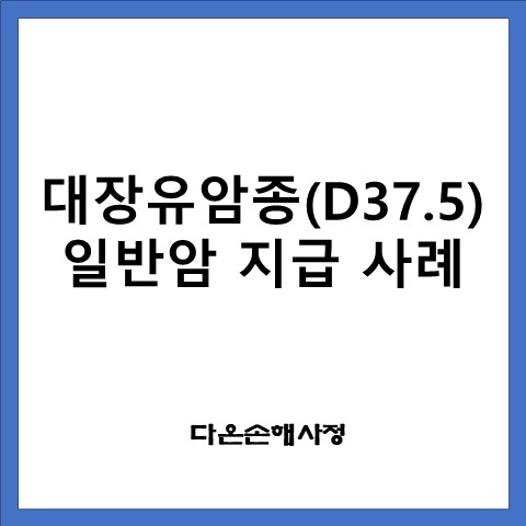  대장유암종(D375) 일반암 지급 사례