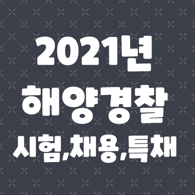 2021년 해양경찰(해경) 공무원 채용,특채,필기,실기,시험개편