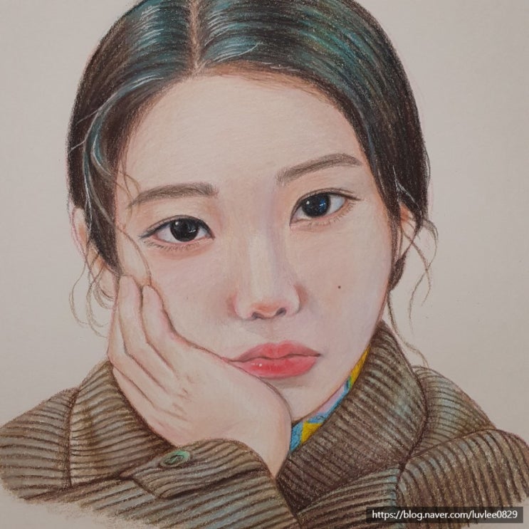  [색연필인물화] 아이유(IU) 화보 팬아트 그리기