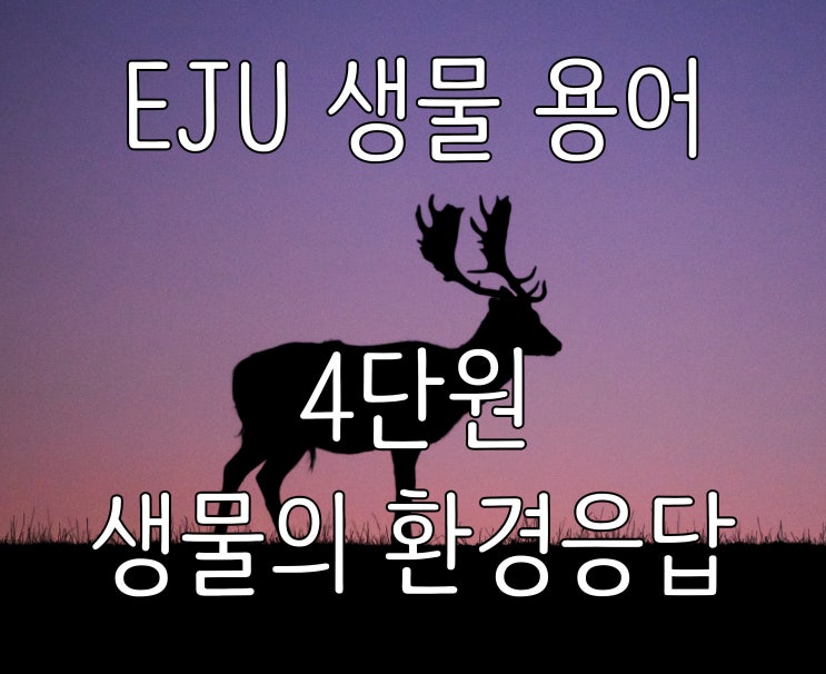  EJU 생물 용어 · 4단원 생물의 환경응답