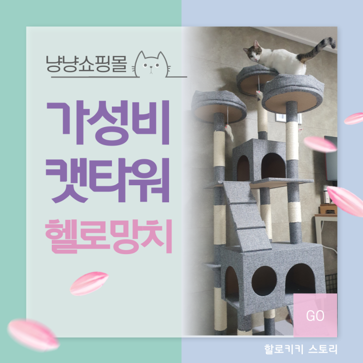  [고양이 캣타워 추천] 헬로망치 대형 직조 캣타워 내돈내산 후기