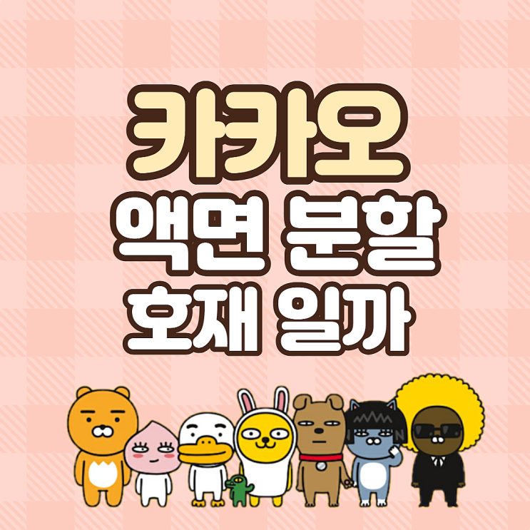  카카오 액면분할 호재일까? 액면분할 뜻 알아봐요.