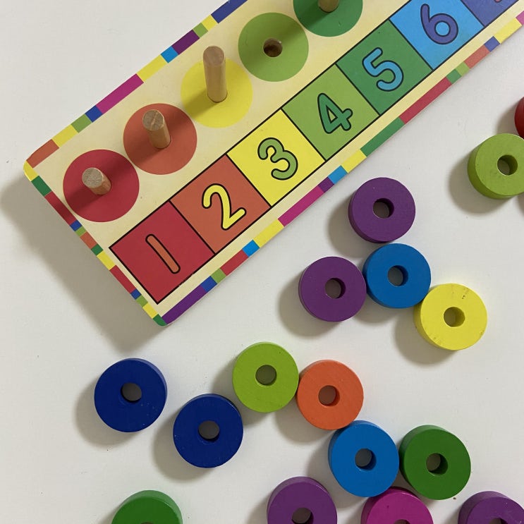  15개월아기 숫자 원목 교구놀이 wood finger math 이제는 잘한다구요