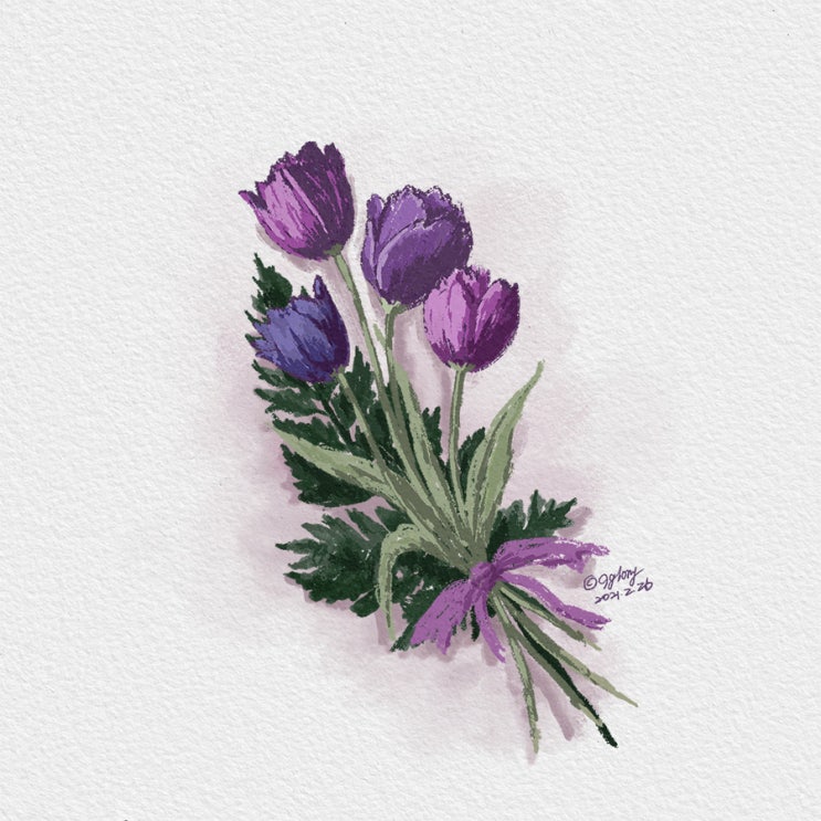  26일차-튜울립 과슈그림 프로크리에이트