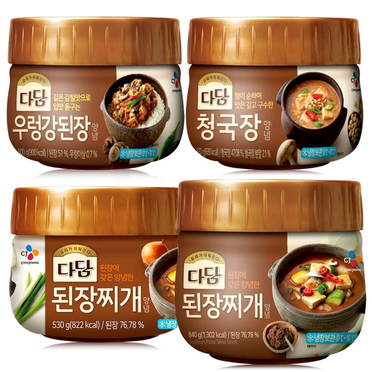 구매평 좋은 CJ제일제당 CJ 다담 된장찌개 양념 530g 청국장 우렁강된장 4종 중 택1, 01 (CJ) 다담 된장찌개 양념 530g ···