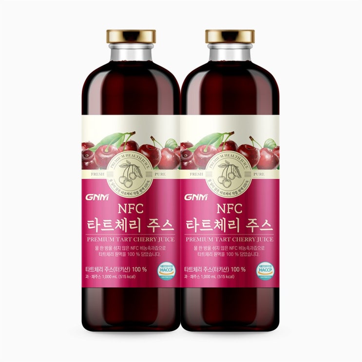 인기 많은 GNM자연의품격 GNM 물 넣지 않은 NFC 타트체리 주스 착즙 원액, 1000ml, 2병 추천해요