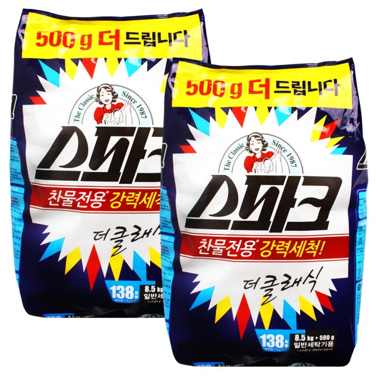 가성비 좋은 스파크 스파크더클래식9kg2개 세탁세제, 9kg, 2개 좋아요 가성비 좋은 스파크 스파크더클래식9kg2개 세탁세제, 9kg, 2개 좋아요
