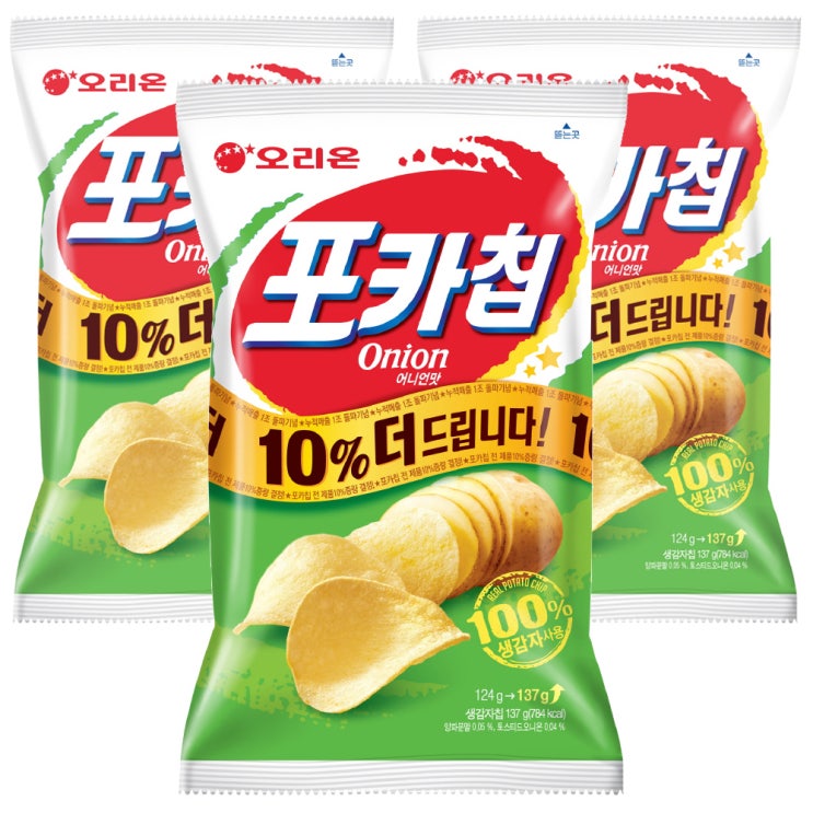 잘팔리는 오리온 포카칩 어니언, 137g, 3개(로켓배송) 추천합니다