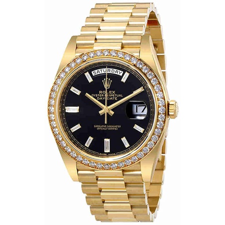 잘팔리는 Rolex Oyster Perpetual Day-Date Black Dial Automatic Mens 18 Carat Yellow Gold President Watch 잘팔리는 Rolex Oyster Perpetual Day-Date Black Dial Automatic Mens 18 Carat Yellow Gold President Watch