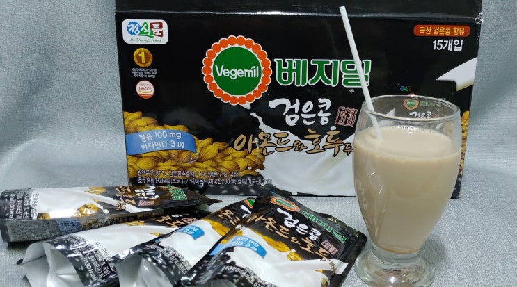  베지밀 검은콩 아몬드와 호두두유 한잔 마시면 바쁜이침 아침 식사대용으로 든든해요