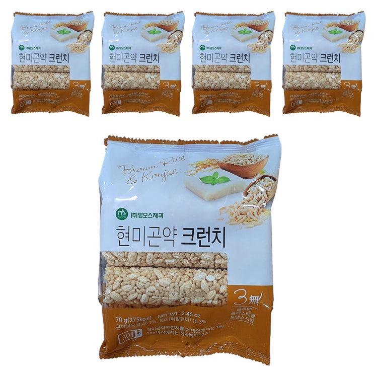 가성비 뛰어난 맘모스제과 현미 곤약 크런치 쌀과자, 70g, 5개(로켓배송) 좋아요 가성비 뛰어난 맘모스제과 현미 곤약 크런치 쌀과자, 70g, 5개(로켓배송) 좋아요