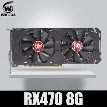 선택고민 해결 [해외] VEINEDA 비디오 카드 1% 오리지널 RX 470 8GB 256BIT GDDR5 DP HDMI DVI AMD 그래픽 카드 호환 RX 570 8GB, 상세