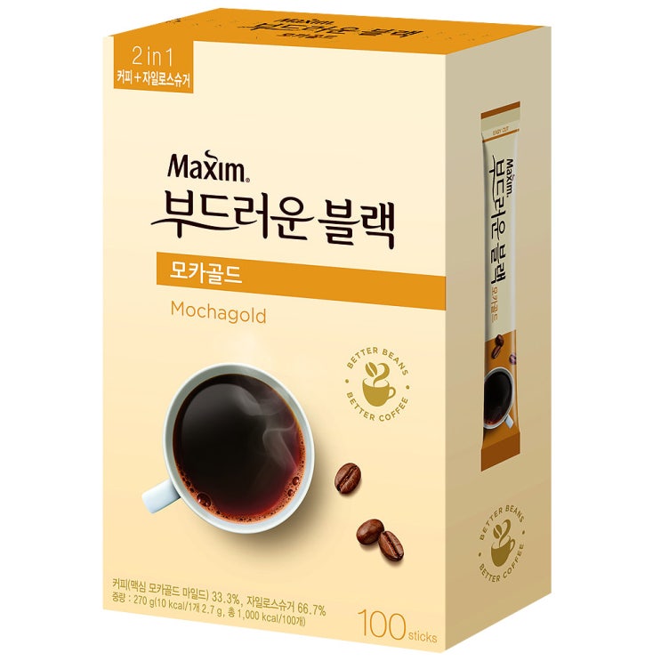 후기가 정말 좋은 맥심 모카골드 부드러운 블랙 커피믹스, 2.7g, 100개(로켓배송) 좋아요