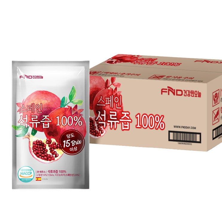 선택고민 해결 건강한오늘 100% 석류즙, 80ml, 100개(로켓배송) ···