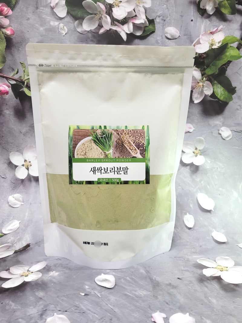 새싹보리 수경재배 - 아이보리 분말, 노지는 초록 가루 먹는법