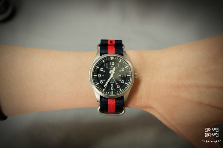  세이코 SEIKO 5 SPORTS SNZG15 시계줄 교체, 나토밴드