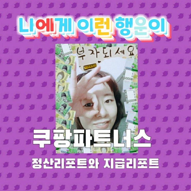  나에게 이런 행운이, 쿠팡파트너스 정산리포트와 지급리포트