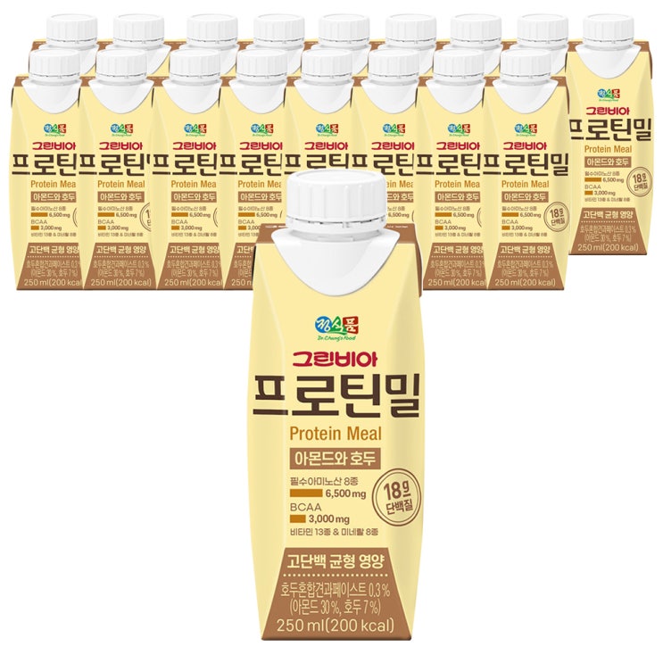 당신만 모르는 그린비아 프로틴밀 아몬드와 호두, 250ml, 18개(로켓배송) ···