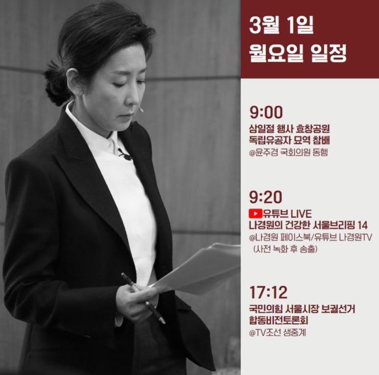 【<b>나경원</b> 국민의힘 서울시장<b>예비후보</b>】