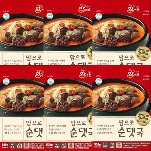 갓성비 좋은 맘으로 순대국 500g*6팩, 6팩 추천해요