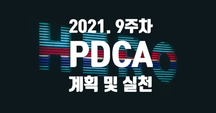 2021년 계획과 실천 9주차 점검 [실천의 지속]