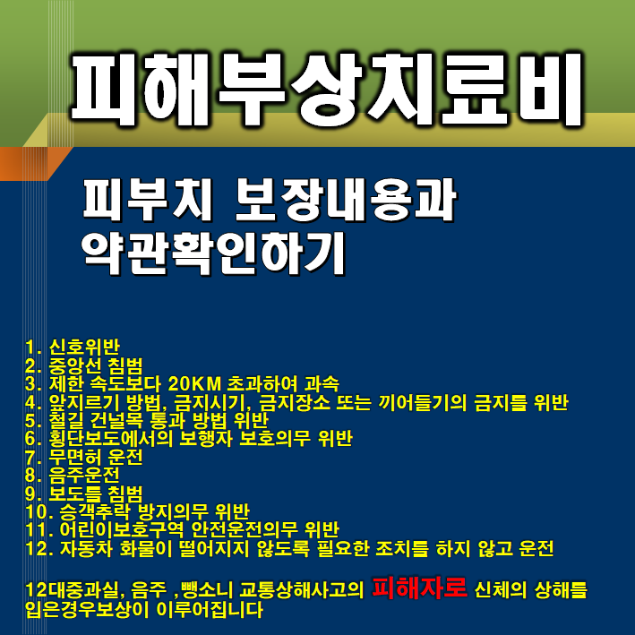  [보험약관]교통사고피해부상치료지원금  약관 확인하기