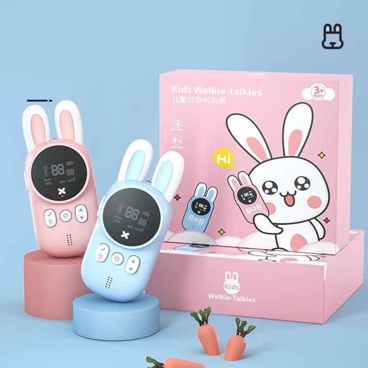 후기가 좋은 어린이 토끼 캐릭터 무전기 (핑크+블루 2개입), 블루+핑크(배터리 미포함) ··· 후기가 좋은 어린이 토끼 캐릭터 무전기 (핑크+블루 2개입), 블루+핑크(배터리 미포함) ···