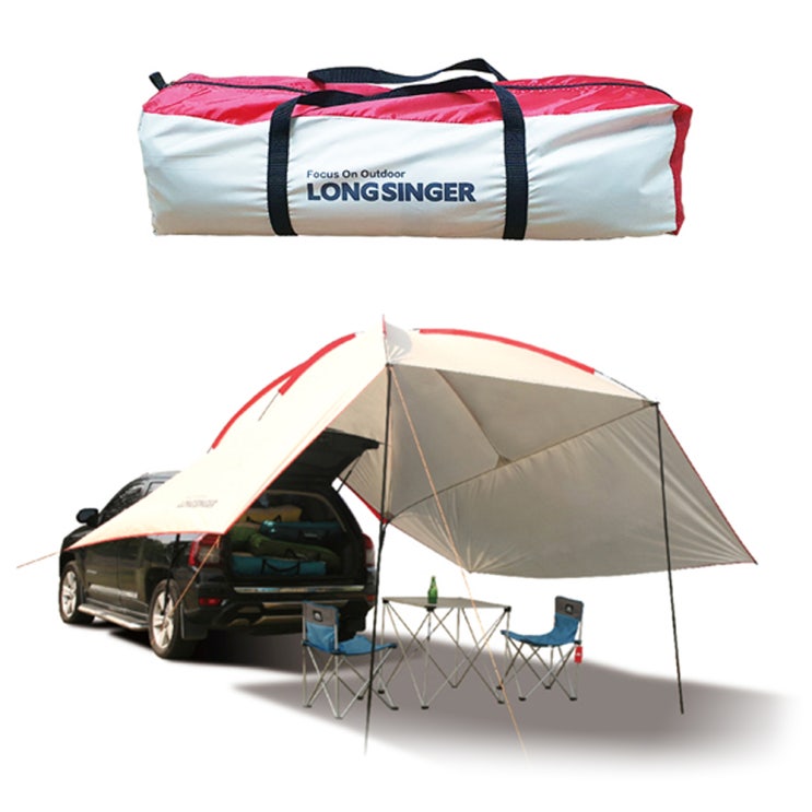 인기있는 LONGSINGER 캠핑용 차박텐트 + 전용가방, 화이트(로켓배송) 추천합니다