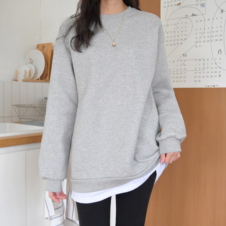 선호도 좋은 데일리앤 리나 여성 기모 레이어드 루즈핏 무지 롱 맨투맨 티셔츠 추천해요 선호도 좋은 데일리앤 리나 여성 기모 레이어드 루즈핏 무지 롱 맨투맨 티셔츠 추천해요