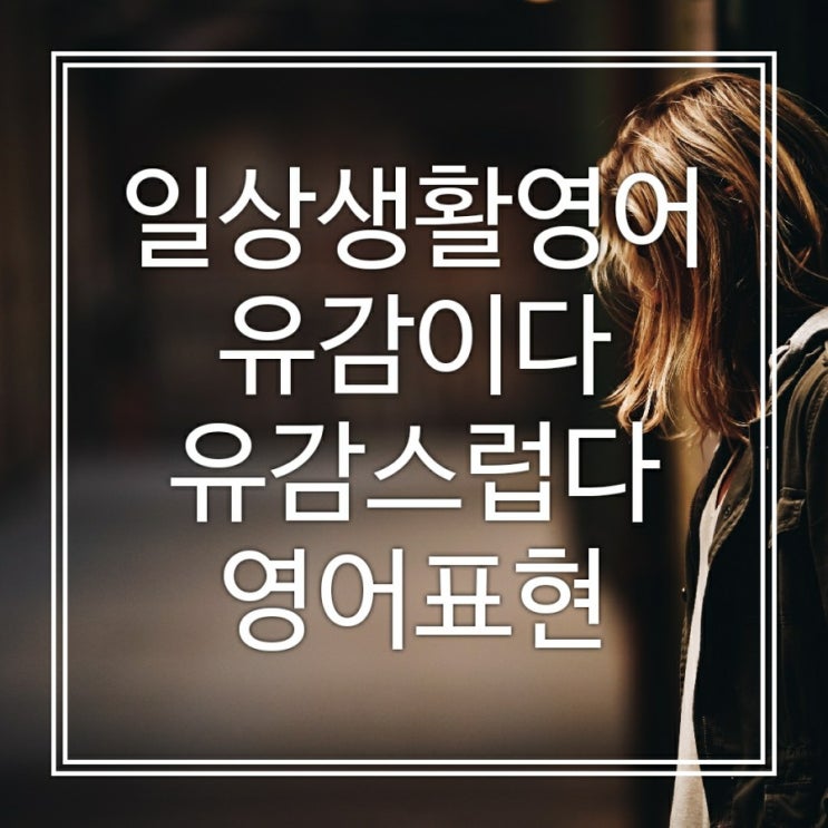  일상생활영어::영어로 유감이다, 유감스럽다의 표현