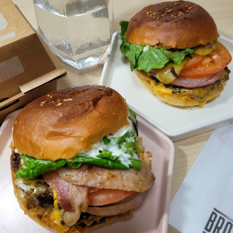  [방이동 수제버거 맛집]  '브로버거(Bro Burgerer)' 내돈내산 배달맛집 후기 - 송리단길 다운타우너(Downtowner) 비교