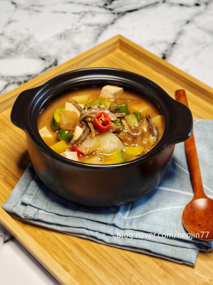 멸치된장찌개 끓이기 보글보늘 맛있게~ 간단한 저녁메뉴레시피