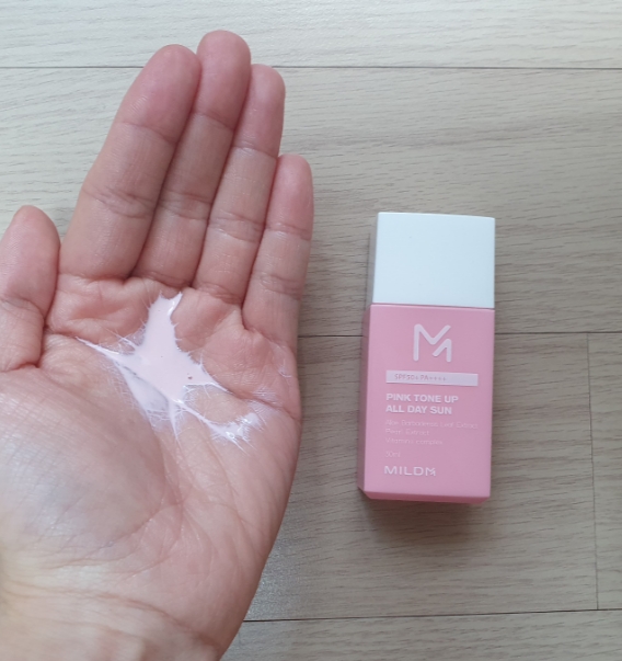  마일드엠 _ 핑크 톤업 올데이 썬 _ 개봉후기 +  정병산 후기 