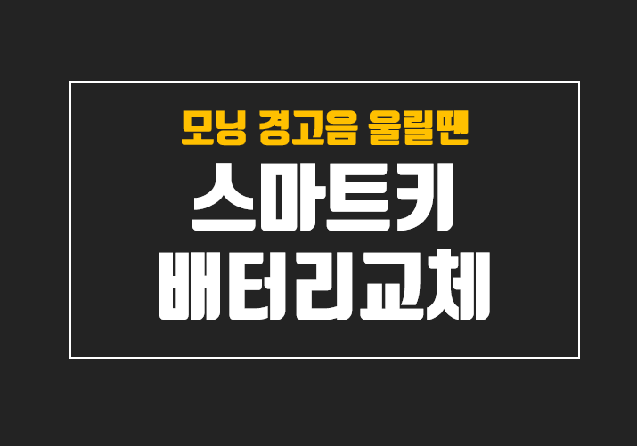  기아 모닝 스마트키 배터리 교체와 경고음