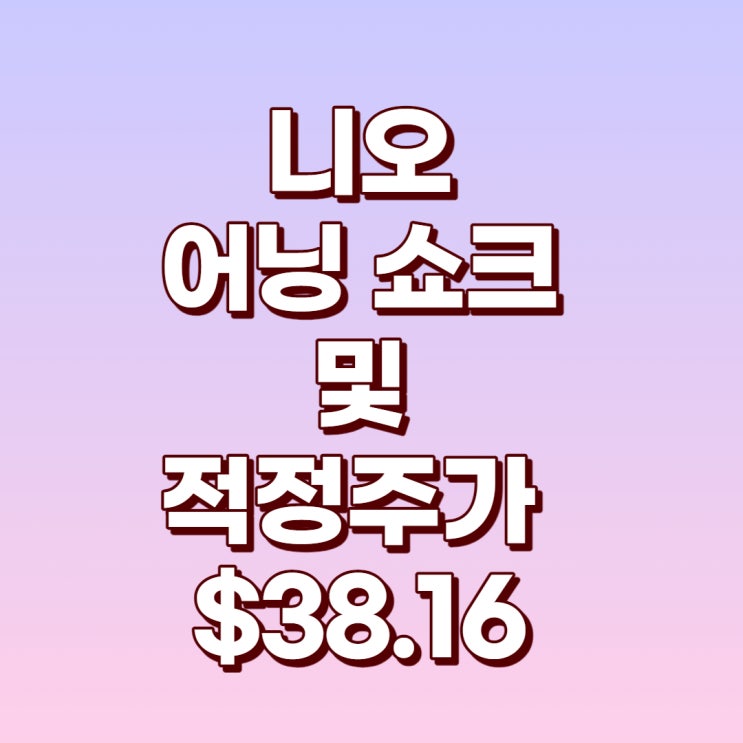 니오 4분기 실적 발표(어닝 쇼크)와 폭락 22년 적정주가 : $38.16