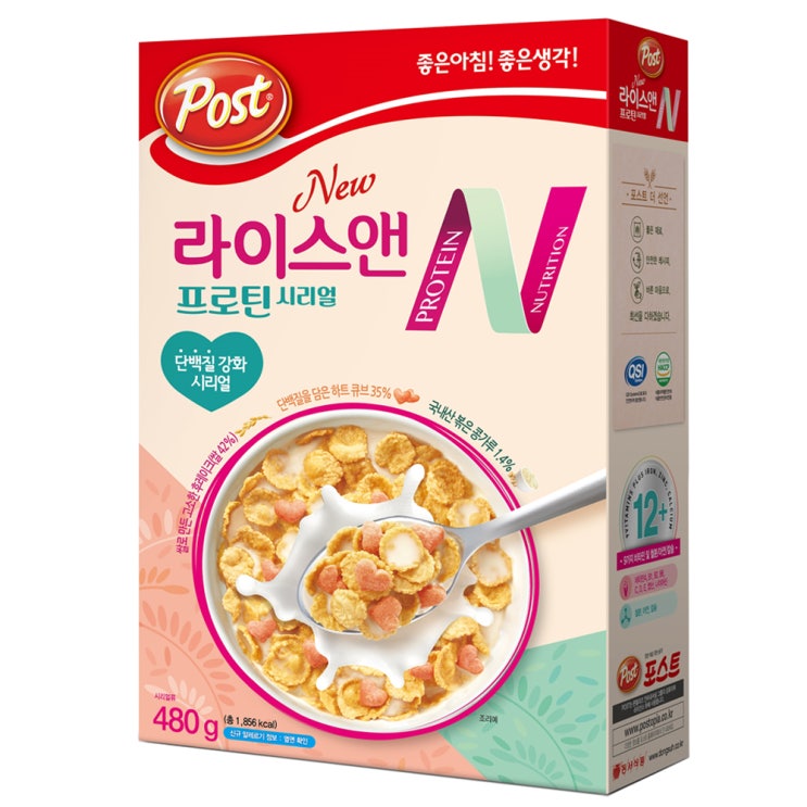 리뷰가 좋은 포스트 라이스앤 프로틴 시리얼, 480g, 1개(로켓배송) ···