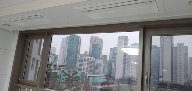  송도 엑스포 아파트 시스템에어컨 도색,분해청소,시스템 에어컨도색시 확인사항