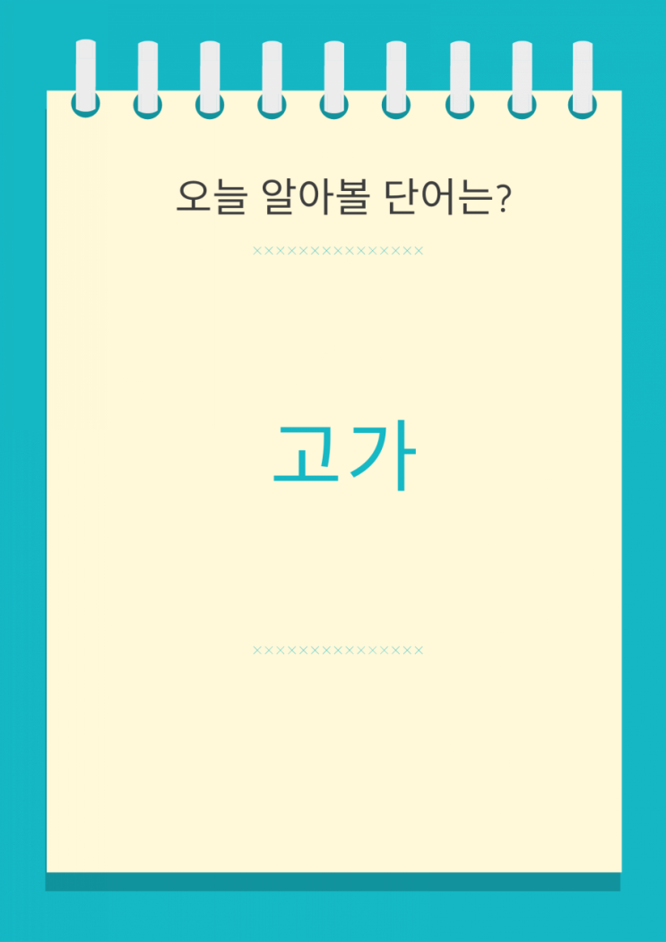  오늘 단어는? 고가