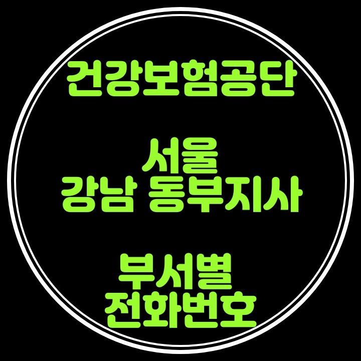  건강보험공단 강남동부지사 전화번호