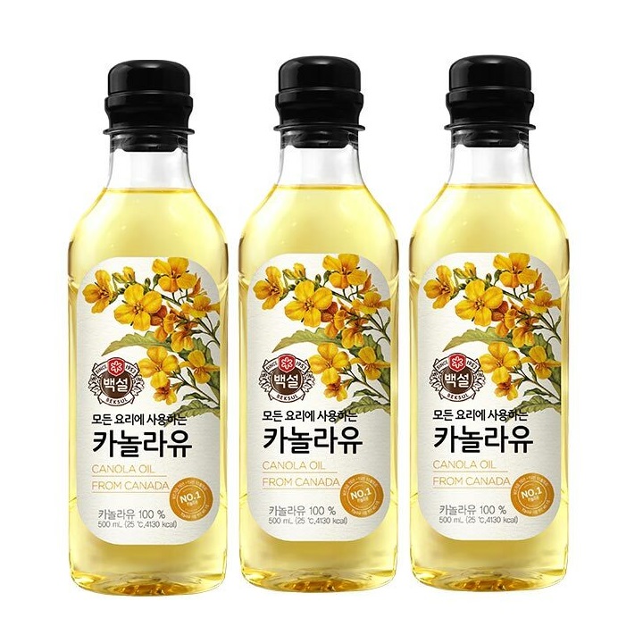 인기 많은 백설 카놀라유, 500ml, 3개 좋아요