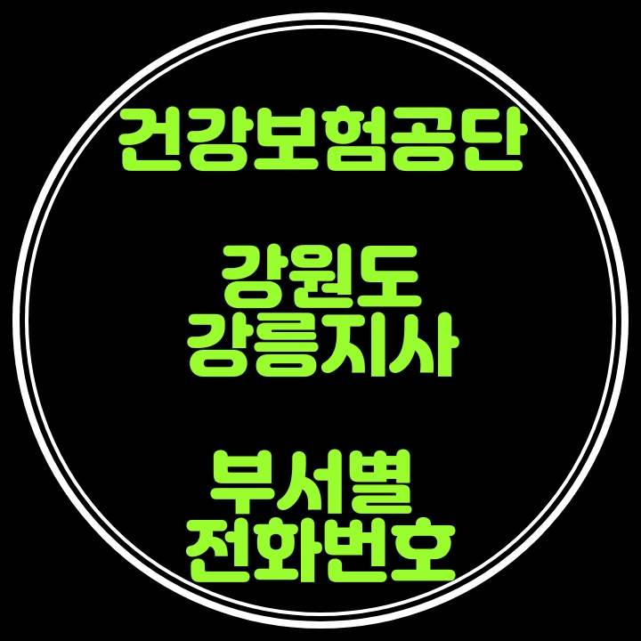  강릉지사 건강보험 전화번호(강원도)