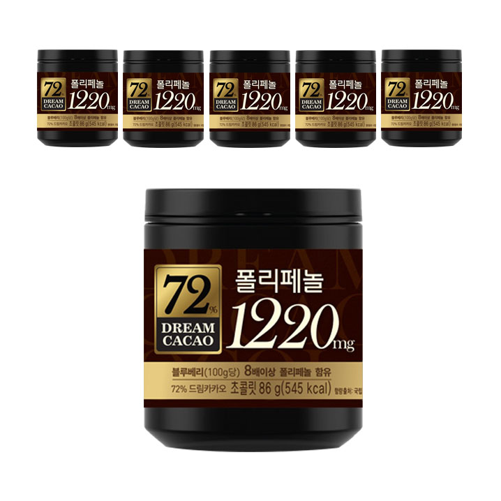 가성비 좋은 드림카카오 72% 폴리페놀 초콜릿, 86g, 6개(로켓배송) 추천해요 가성비 좋은 드림카카오 72% 폴리페놀 초콜릿, 86g, 6개(로켓배송) 추천해요