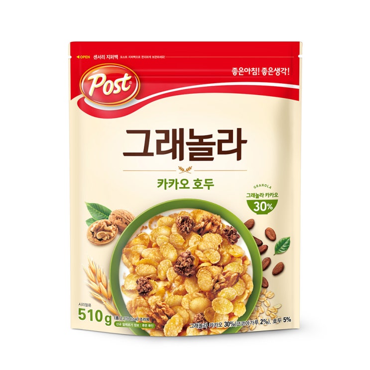 리뷰가 좋은 동서 포스트 카카오 호두 그래놀라, 510g, 1개(로켓배송) 추천합니다