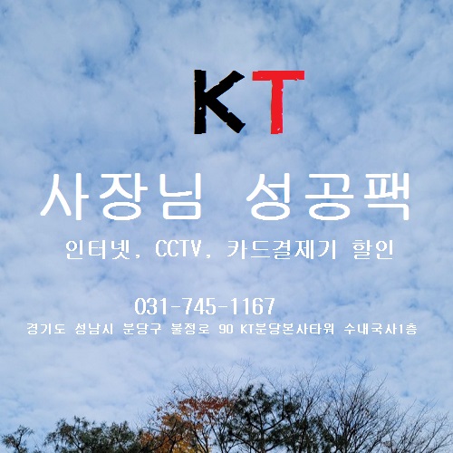  kt 사장님 성공팩, 매장의 필수상품인 인터넷 cctv 카드결제기 결합할인