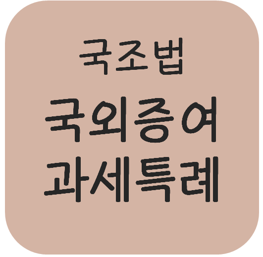  국조법 - 국외증여에 대한 증여세 과세특례