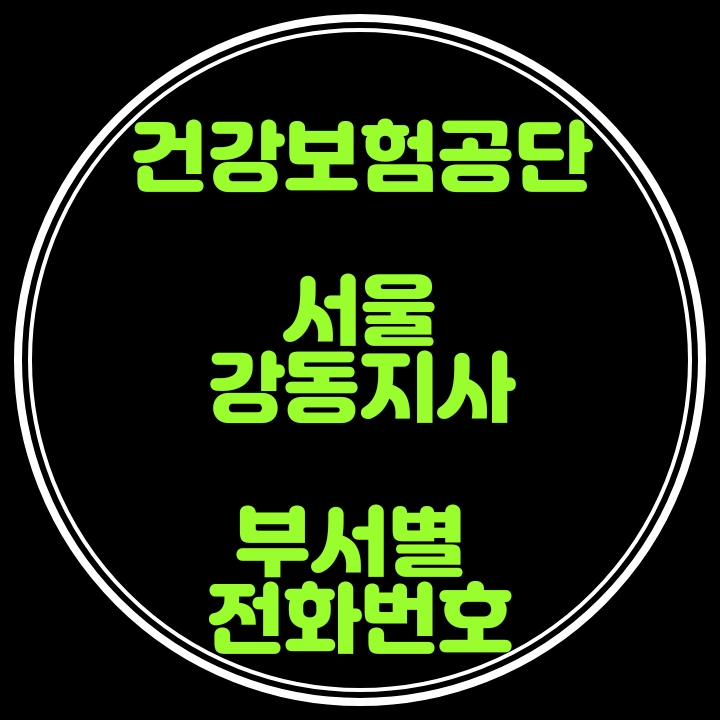  강동구 건강보험 지사 전화번호